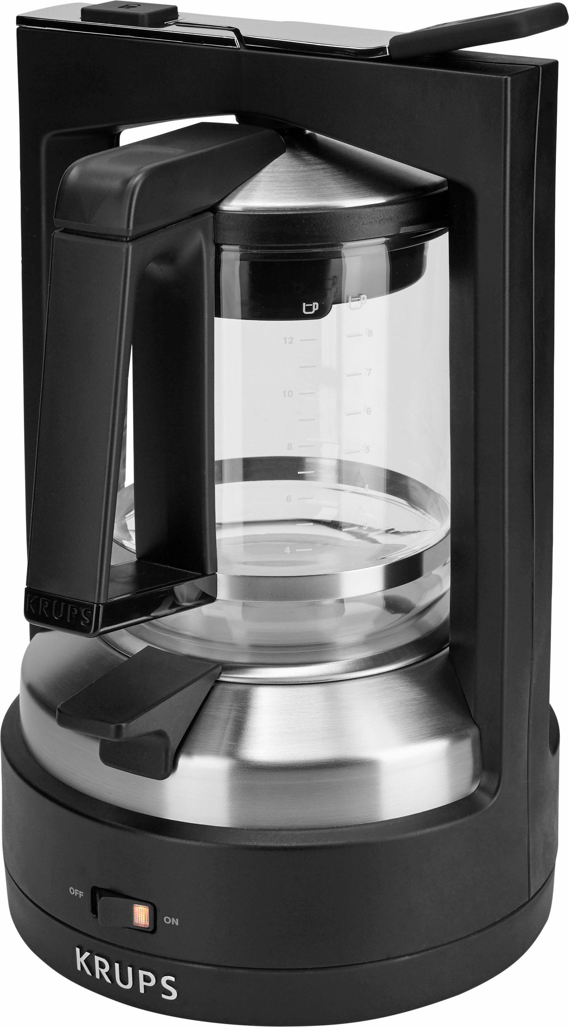 Krups Filterkaffeemaschine KM4689 T8, 1l Kaffeekanne, Permanentfilter, mit Druckbrühsystem