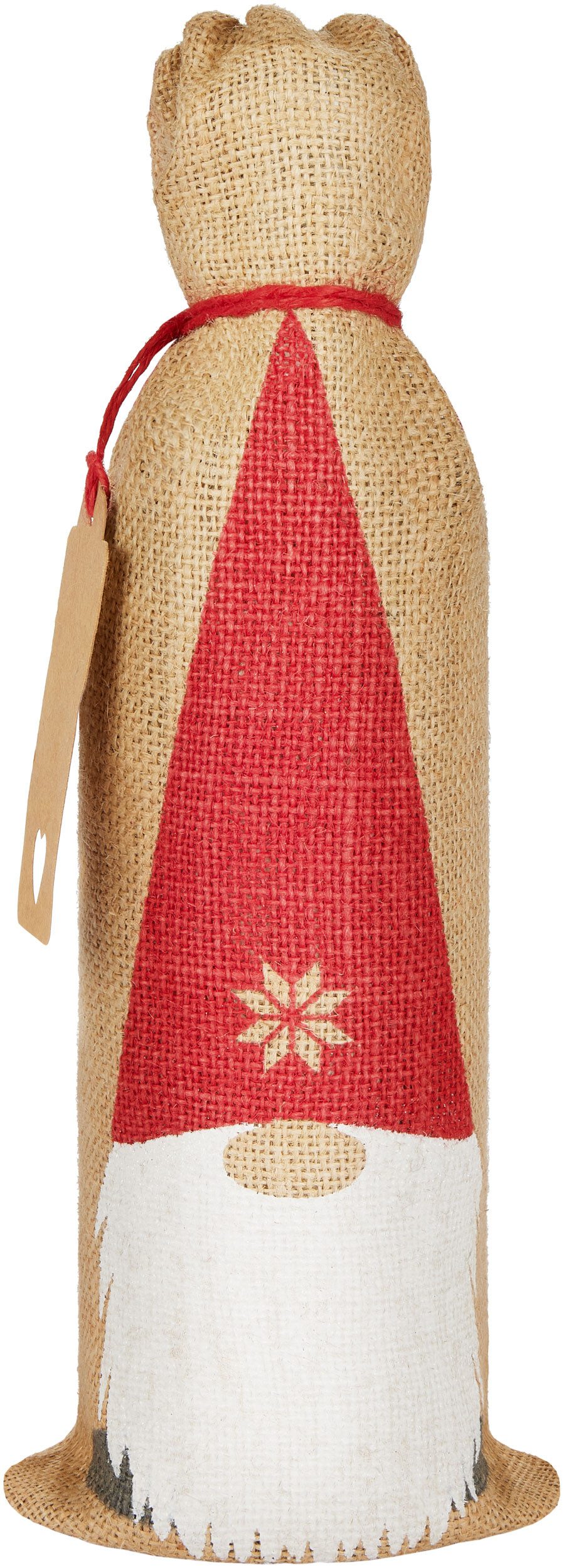 Weinflaschenhalter Weihnachten Weinbeutel - Gnom Weihnachtsmann - 36 cm x 17 cm Jutesack