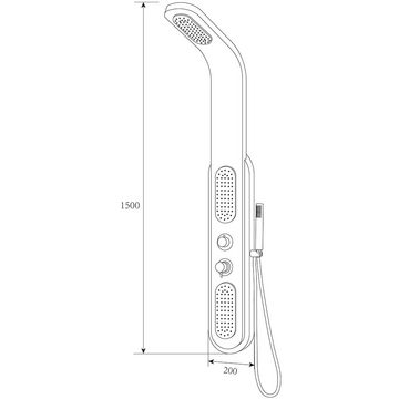 Aloni Duschsystem ZLH104, Höhe 150 cm, set, 1 tlg., Keine, Aloni Duschpaneel mit Handbrause und Thermostat Bambusmuster