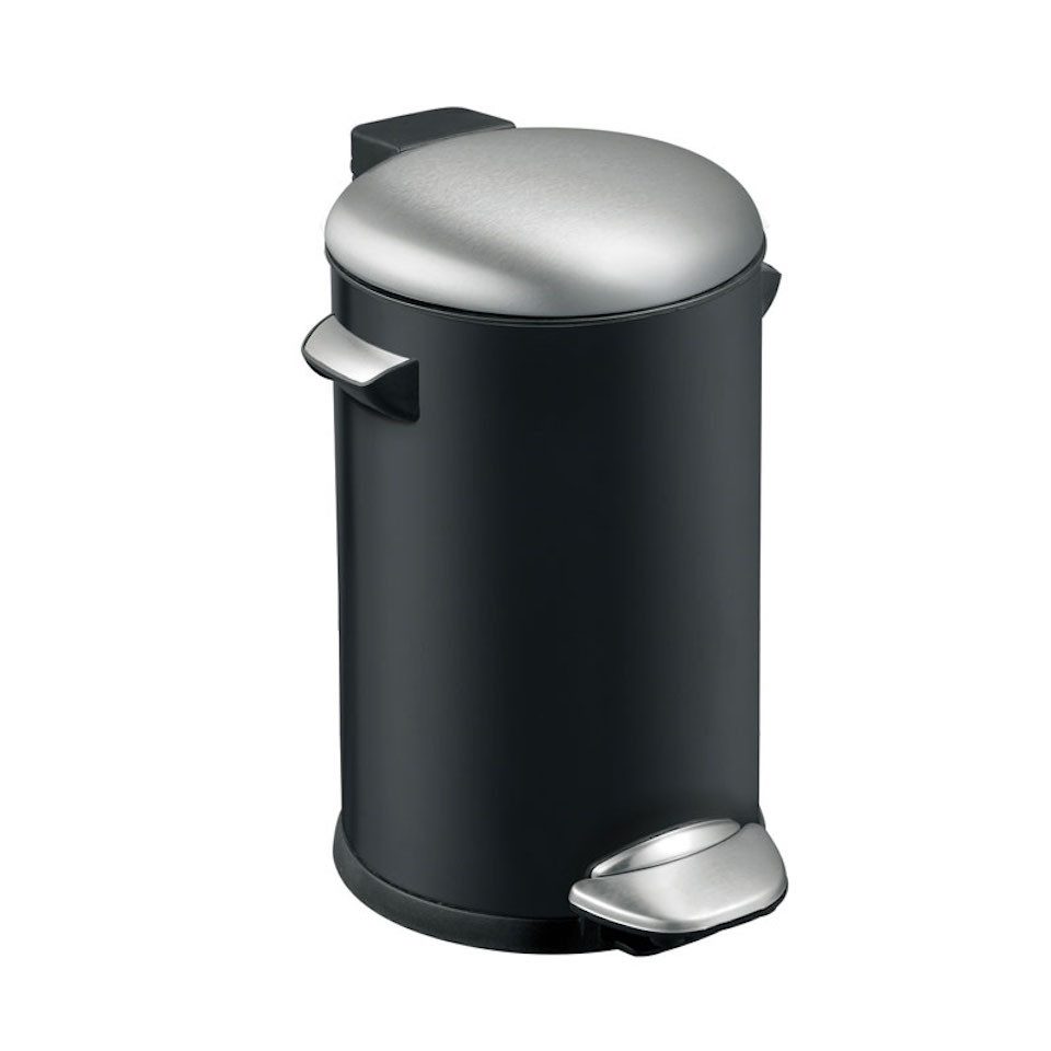 PROREGAL® Mülleimer Retro Treteimer mit markanten Griffen und Kugelkappe, 3L, Grau