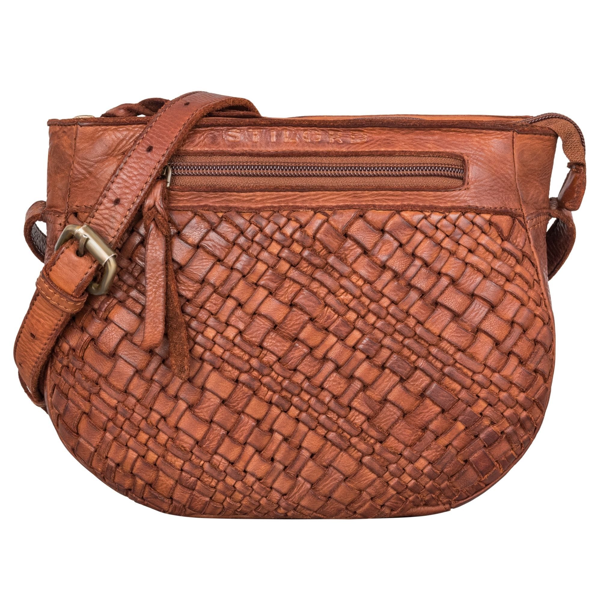 STILORD Handtasche "Jutta" Kleine Echtleder Vintage Flechttasche für Damen
