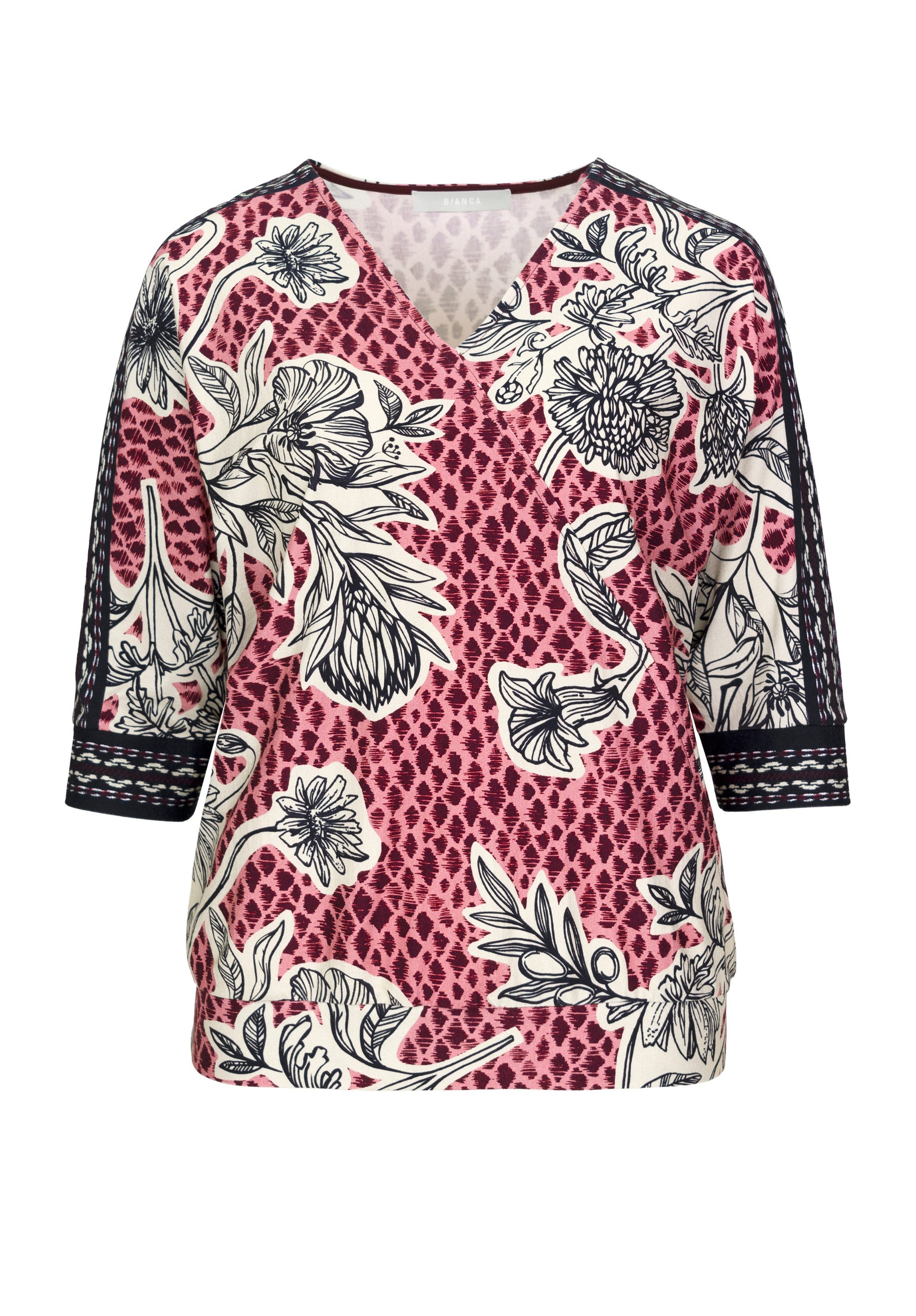 bianca Print-Shirt WALLY mit angedeuteter Wickeloptik günstig online kaufen