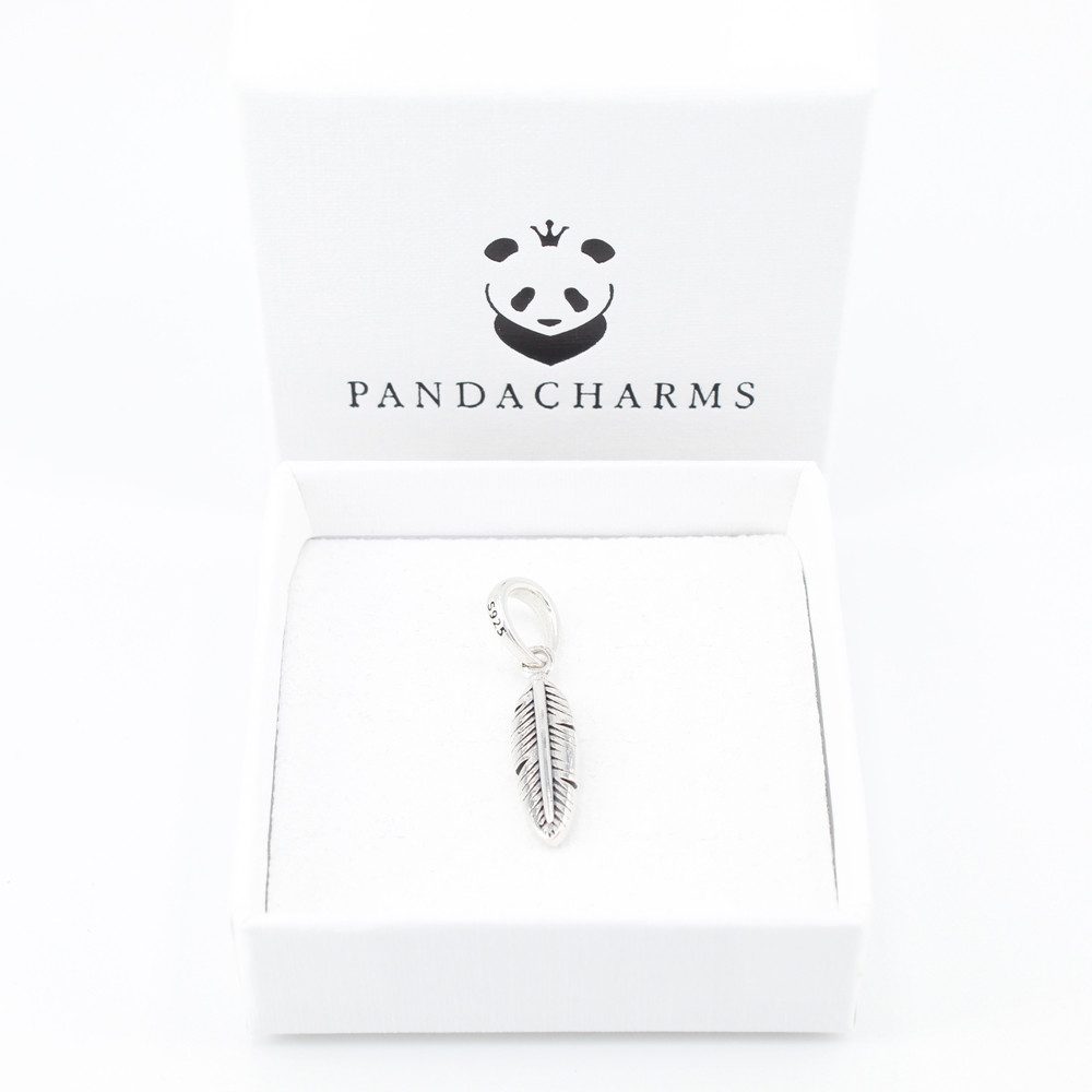 PANDACHARMS Bead Feder Charm Anhänger für Charm Armband, 925er Sterling Sil günstig online kaufen