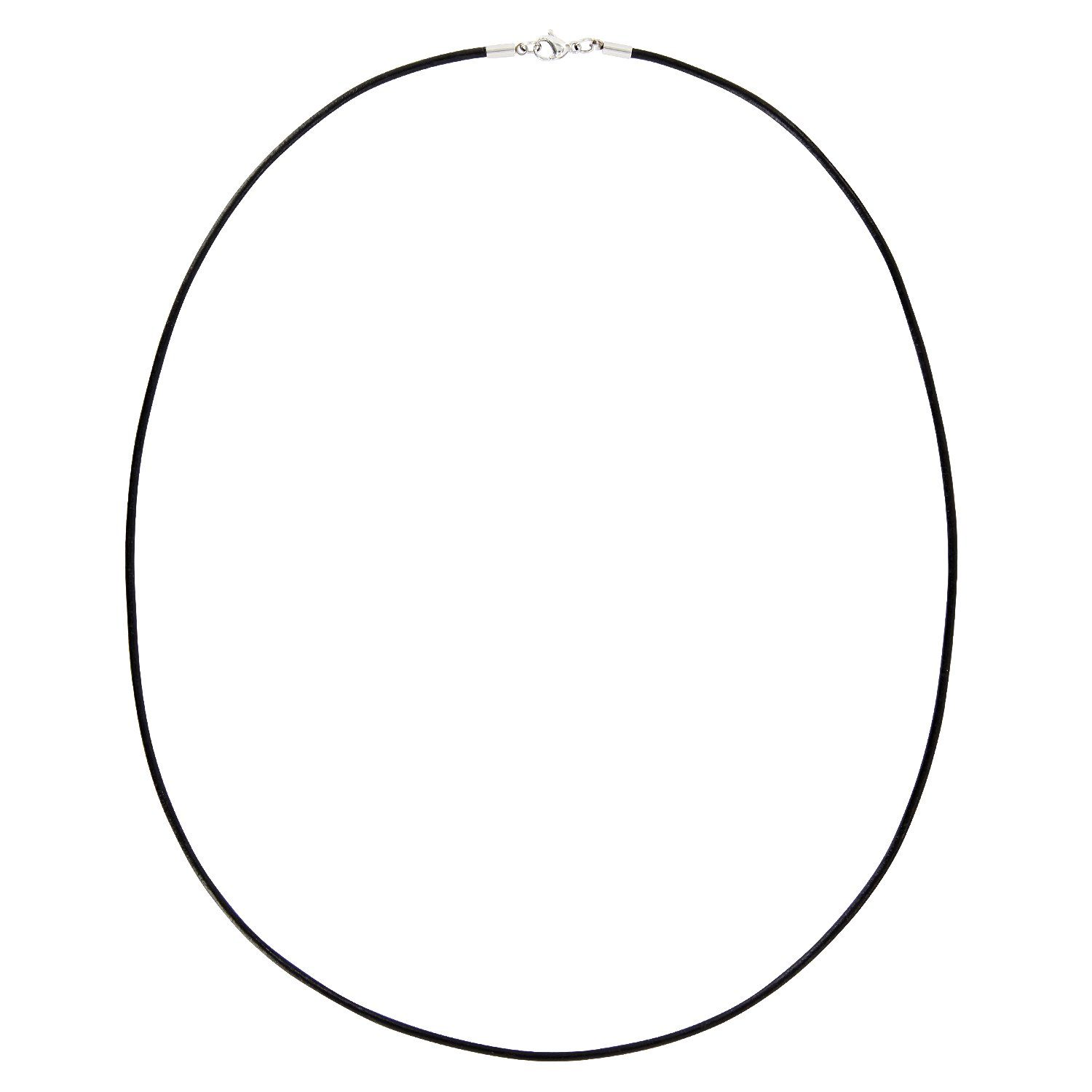 Auroris Lederband 2mm Echtleder Kette mit Edelstahl Karabinerverschluss (Farbe/Länge wählbar), Made in Germany