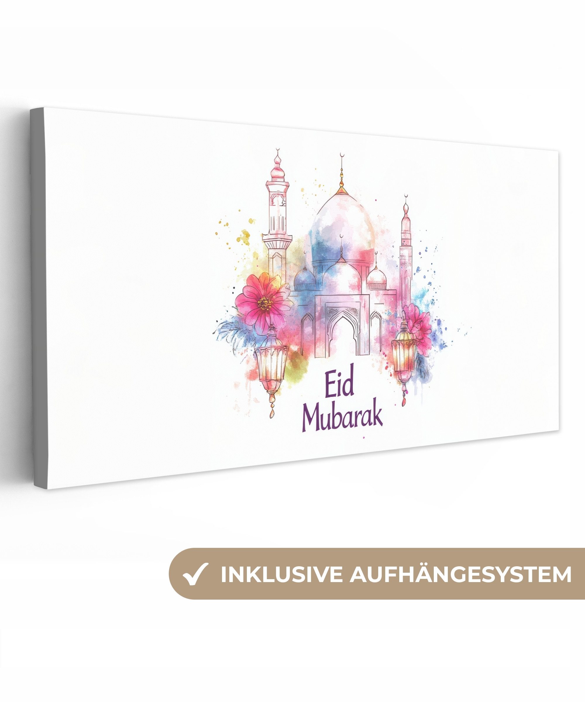 OneMillionCanvasses® Leinwandbild Panorama Moschee - Eid günstig online kaufen