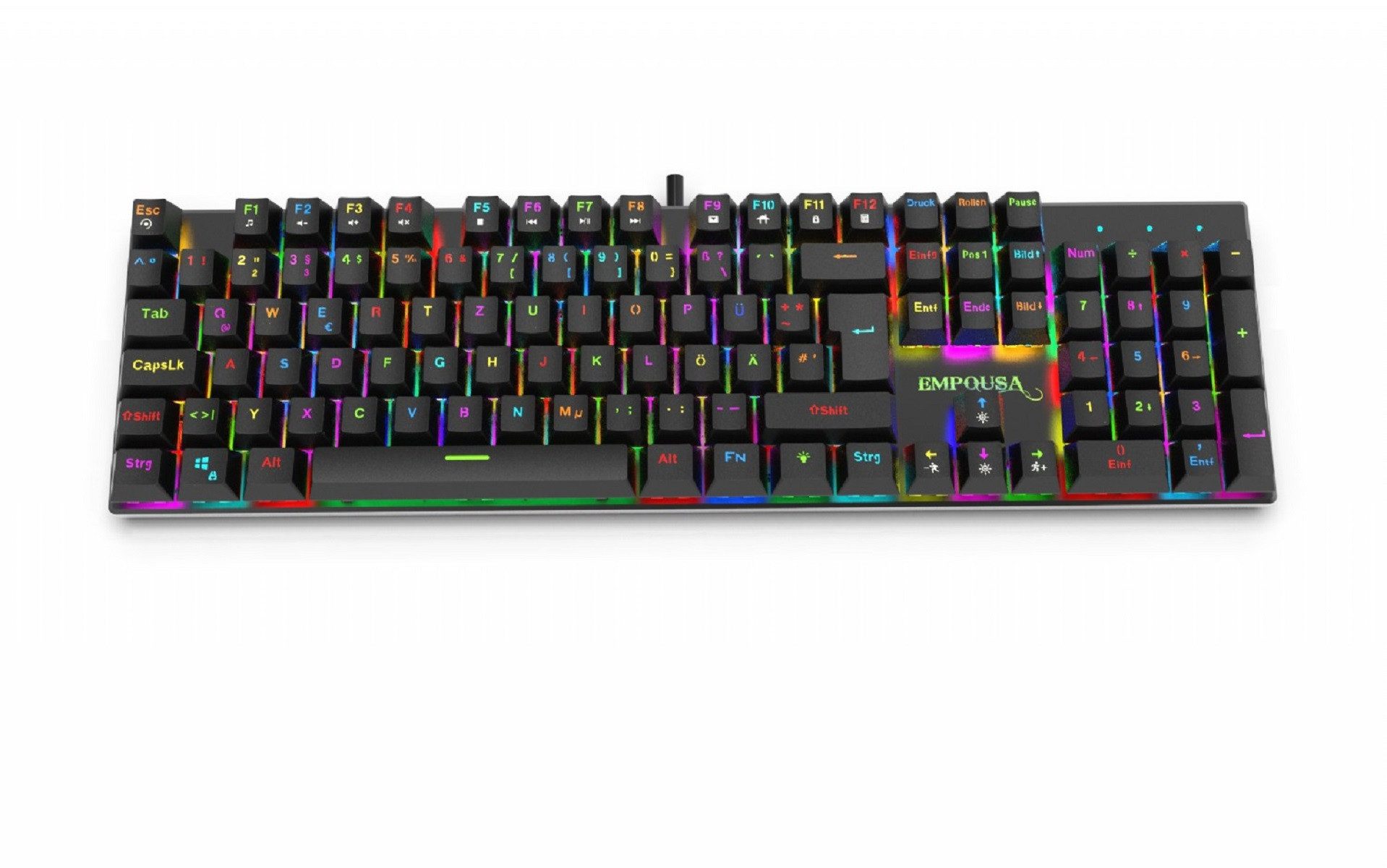 INCA mechanische Metalltastatur 18 LED Modus RGB Beleuchtung Schwarz Gaming-Tastatur