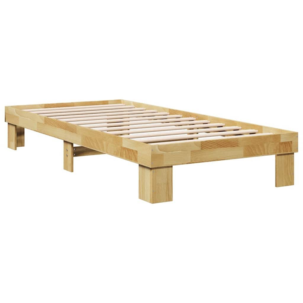 vidaXL Bett Massivholzbett ohne Matratze 75x190 cm Eichenholz
