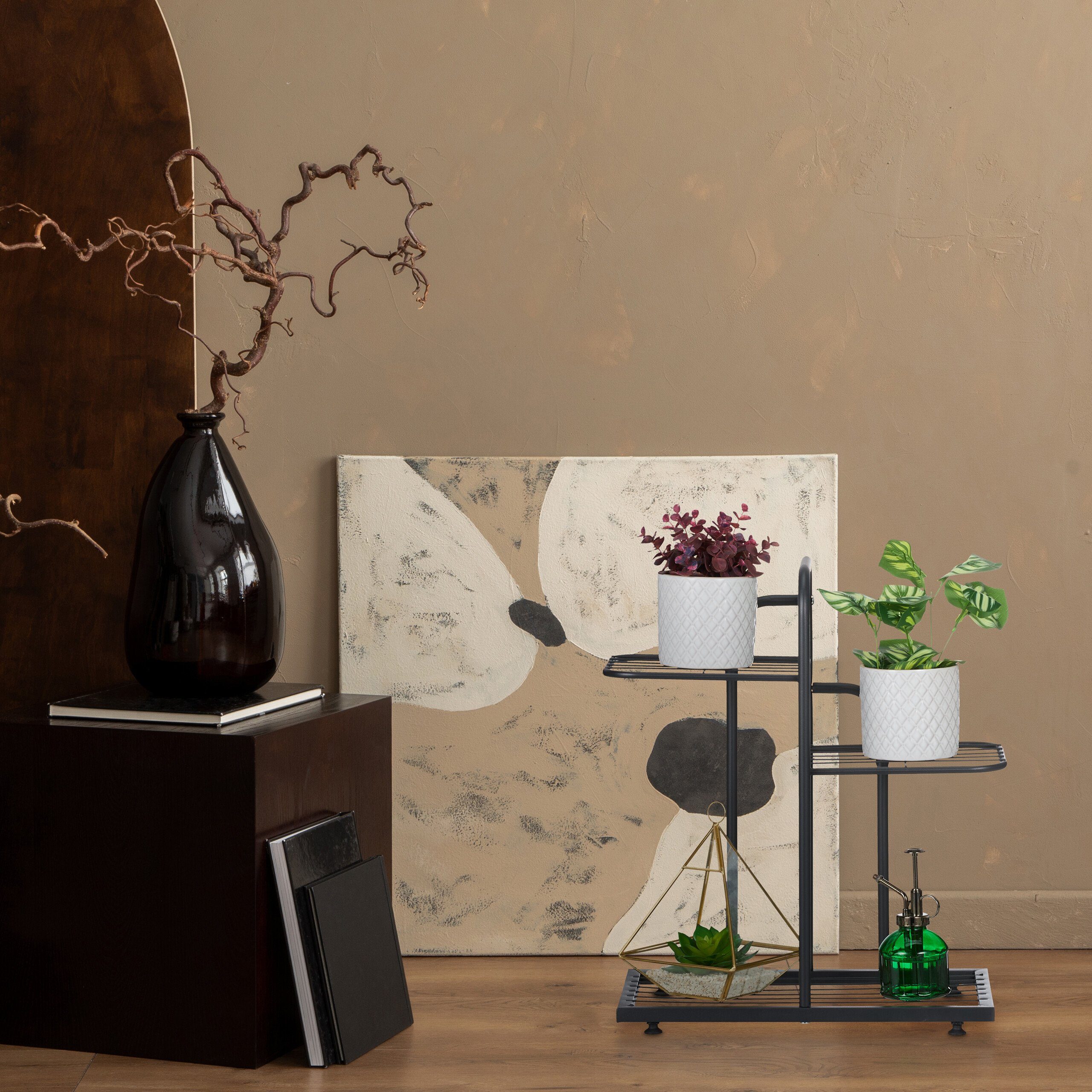 relaxdays Blumenständer Pflanzenständer 3 Ebenen günstig online kaufen