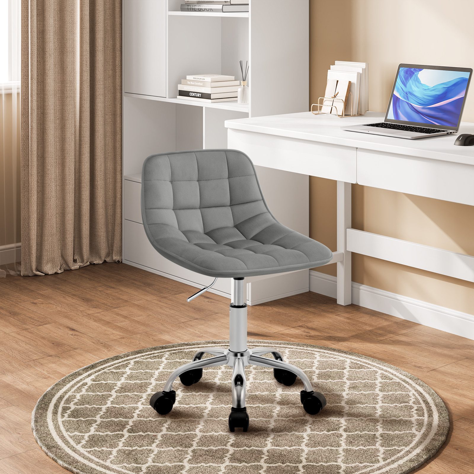 Woltu Drehhocker (1 St), Schminkstuhl Samt, Bürohocker höhenverstellbar günstig online kaufen