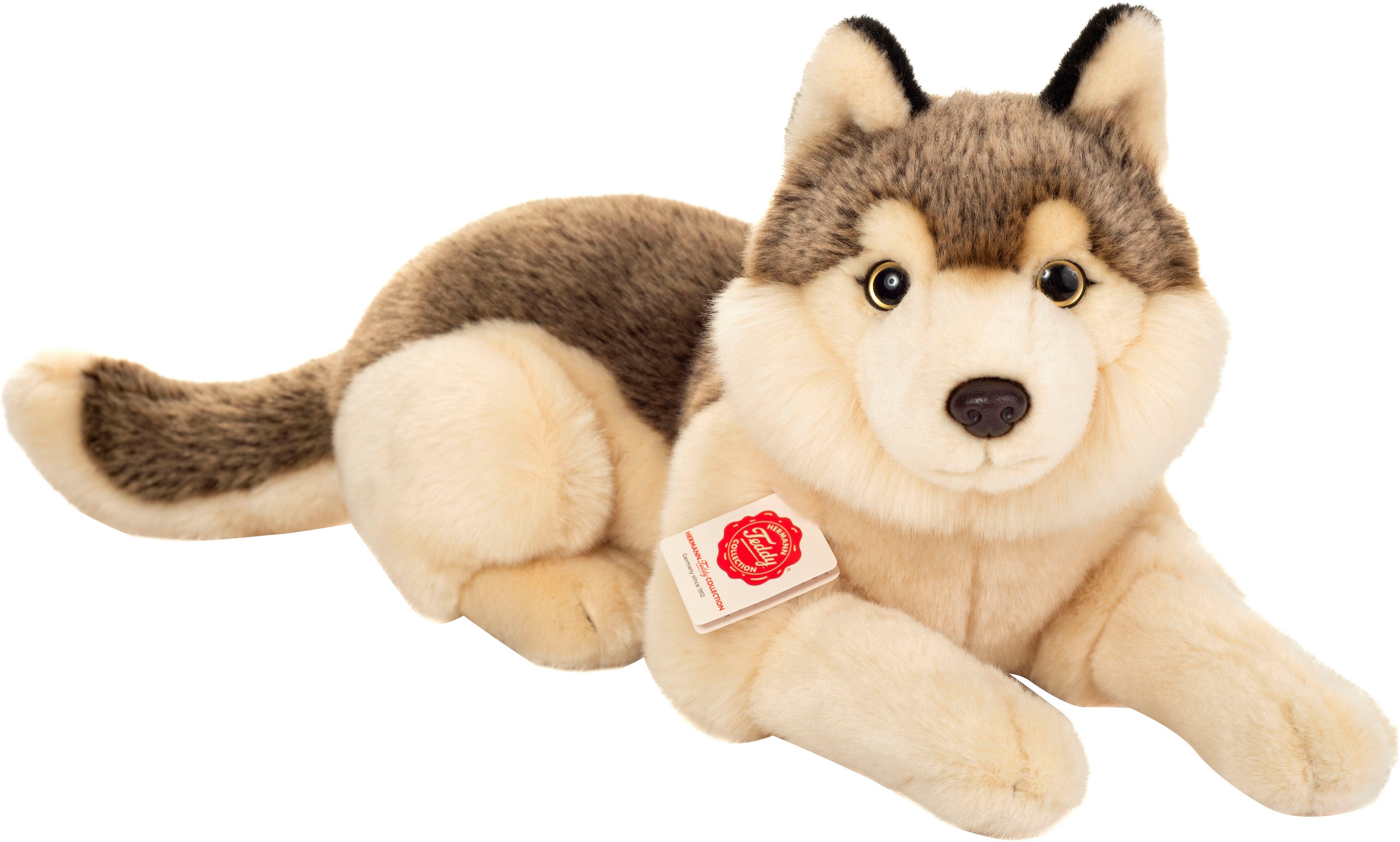 Teddy Hermann® Kuscheltier Wolf liegend, 40 cm, zum Teil aus recyceltem Material