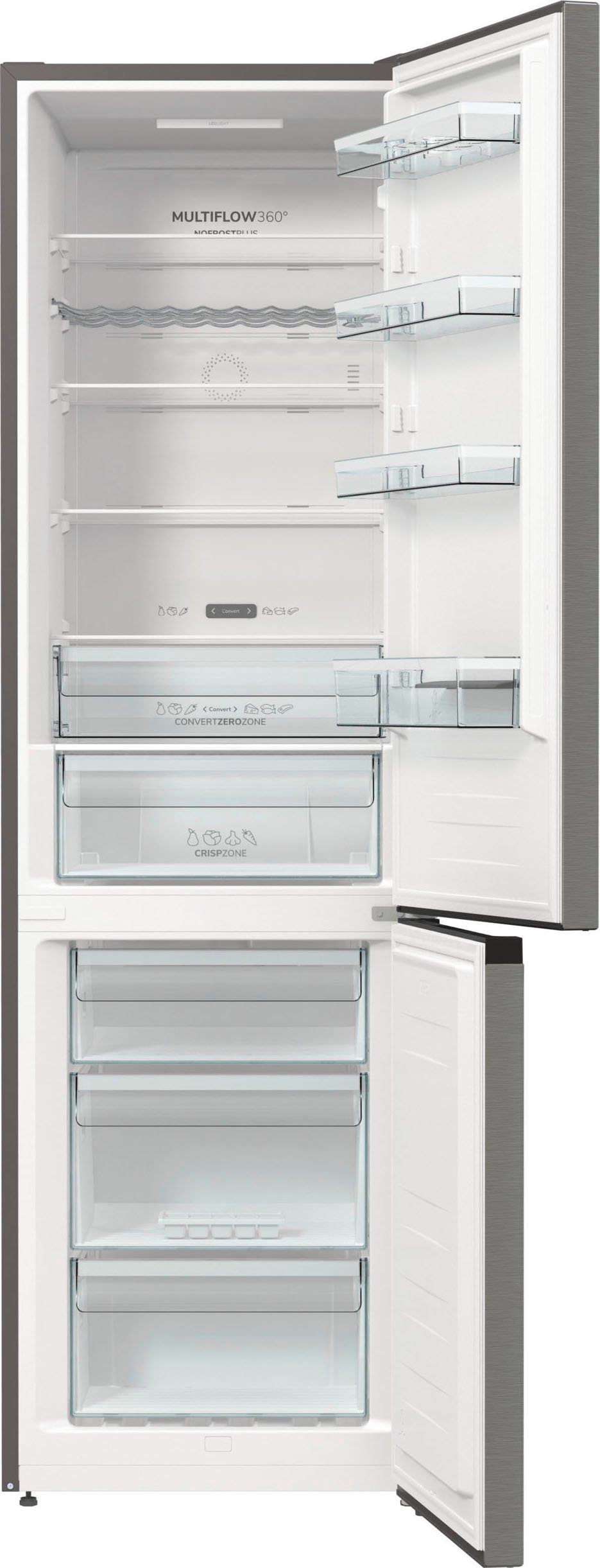 GORENJE Kühl-/Gefrierkombination NK89C0DXL, hoch, edelstahlfarben breit 60 cm 200 cm