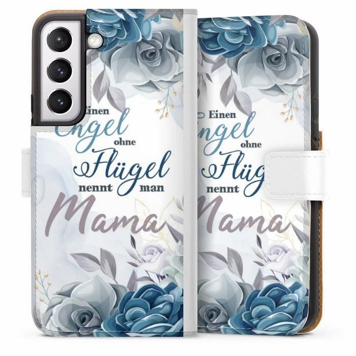 DeinDesign Handyhülle Muttertag Mama Blumen Engel Mama Blumen Samsung Galaxy S22 Hülle Handy Flip Case Wallet Cover