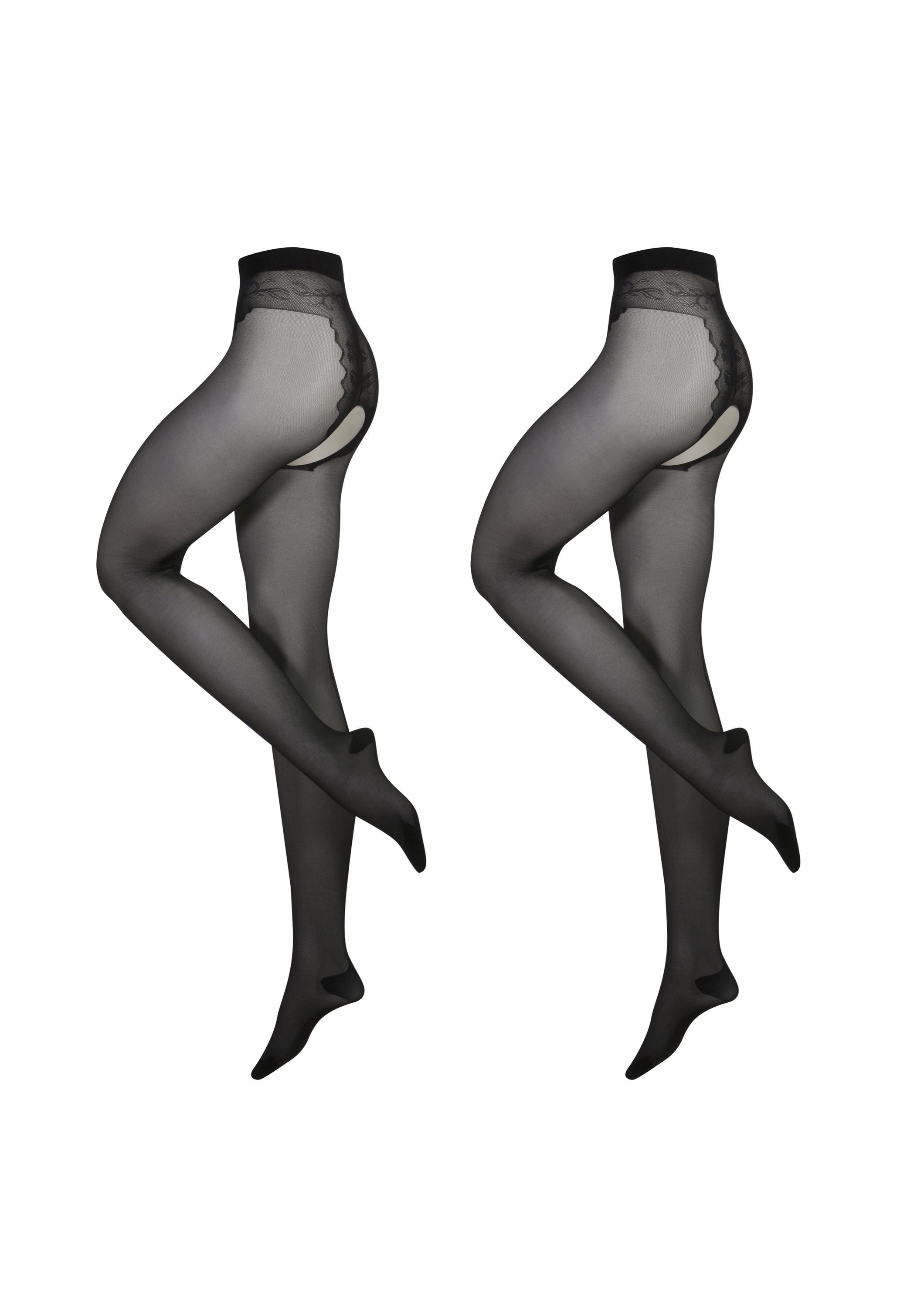 Die Strumpfmacher Strumpfhose »Ouvert mit floralem Panty und Hochnaht« 20 DEN (2 Stück) online