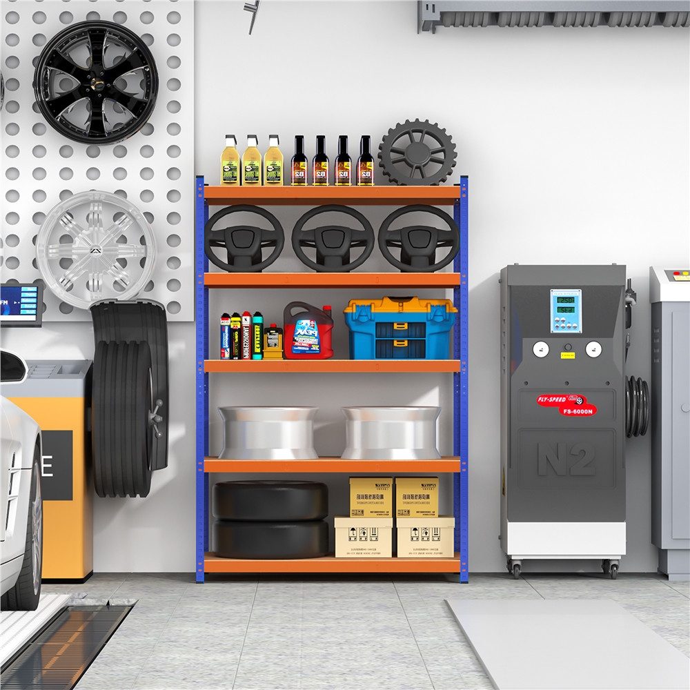 Yaheetech Standregal 120 x 60 x 180cm, Lagerregal Werkstattregal Kellerregal mit Verstellbaren Regalböden