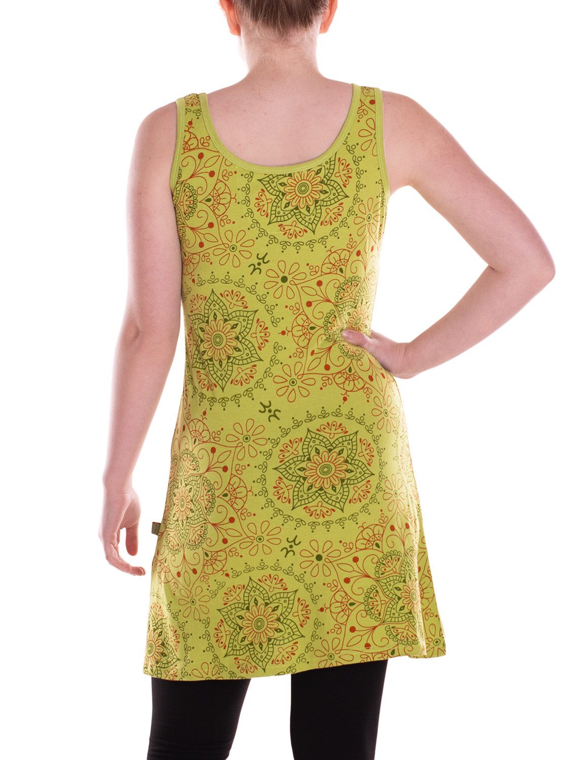 Vishes Minikleid Damen Baumwolle Blumen-Muster Rundhalsausschnitt günstig online kaufen