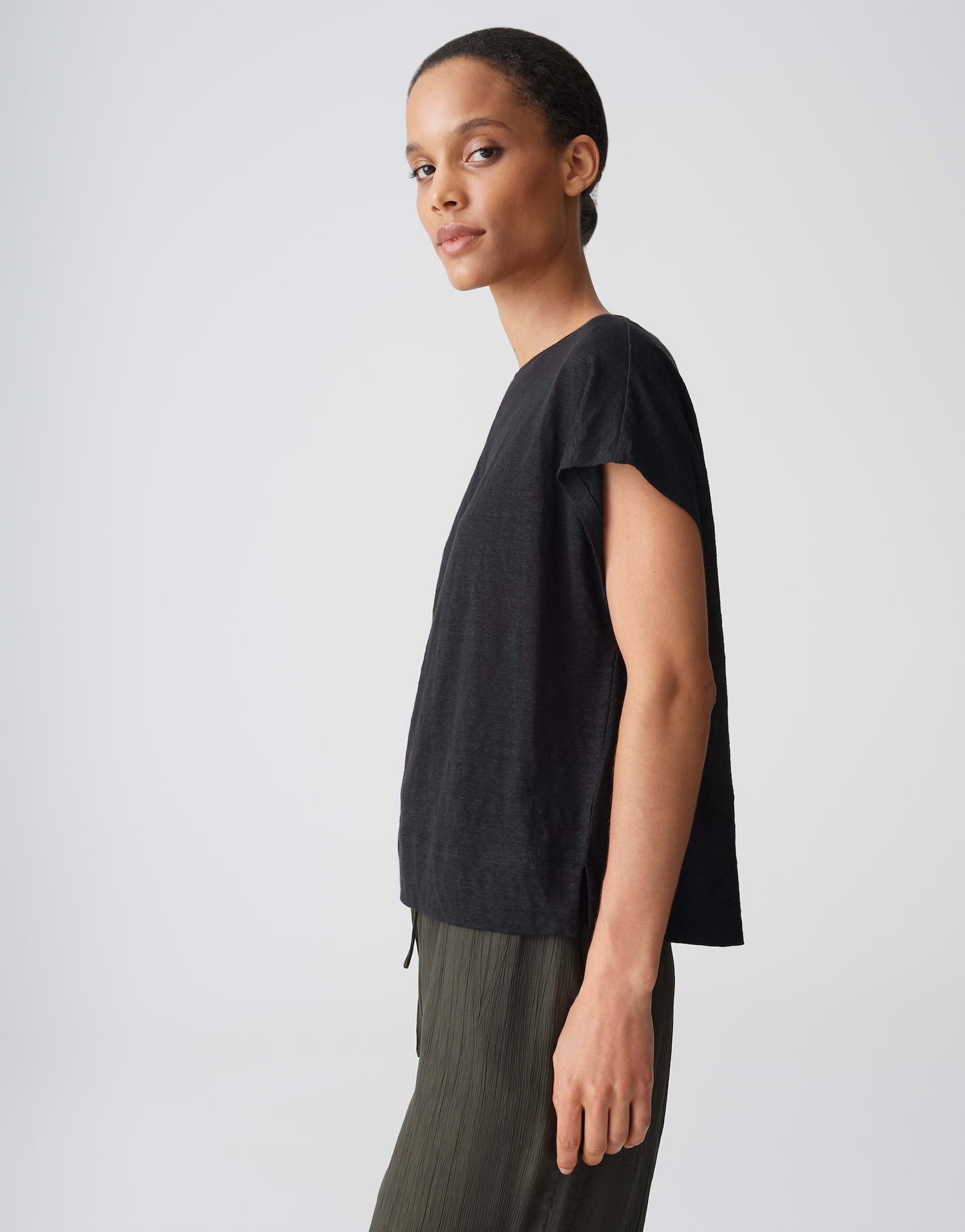 OPUS Kurzarmshirt Sutol aus Jersey mit Leinenstruktur Seitenschlitze sorgen für angenehme Bewegungsfreiheit – Bild 5 von 5