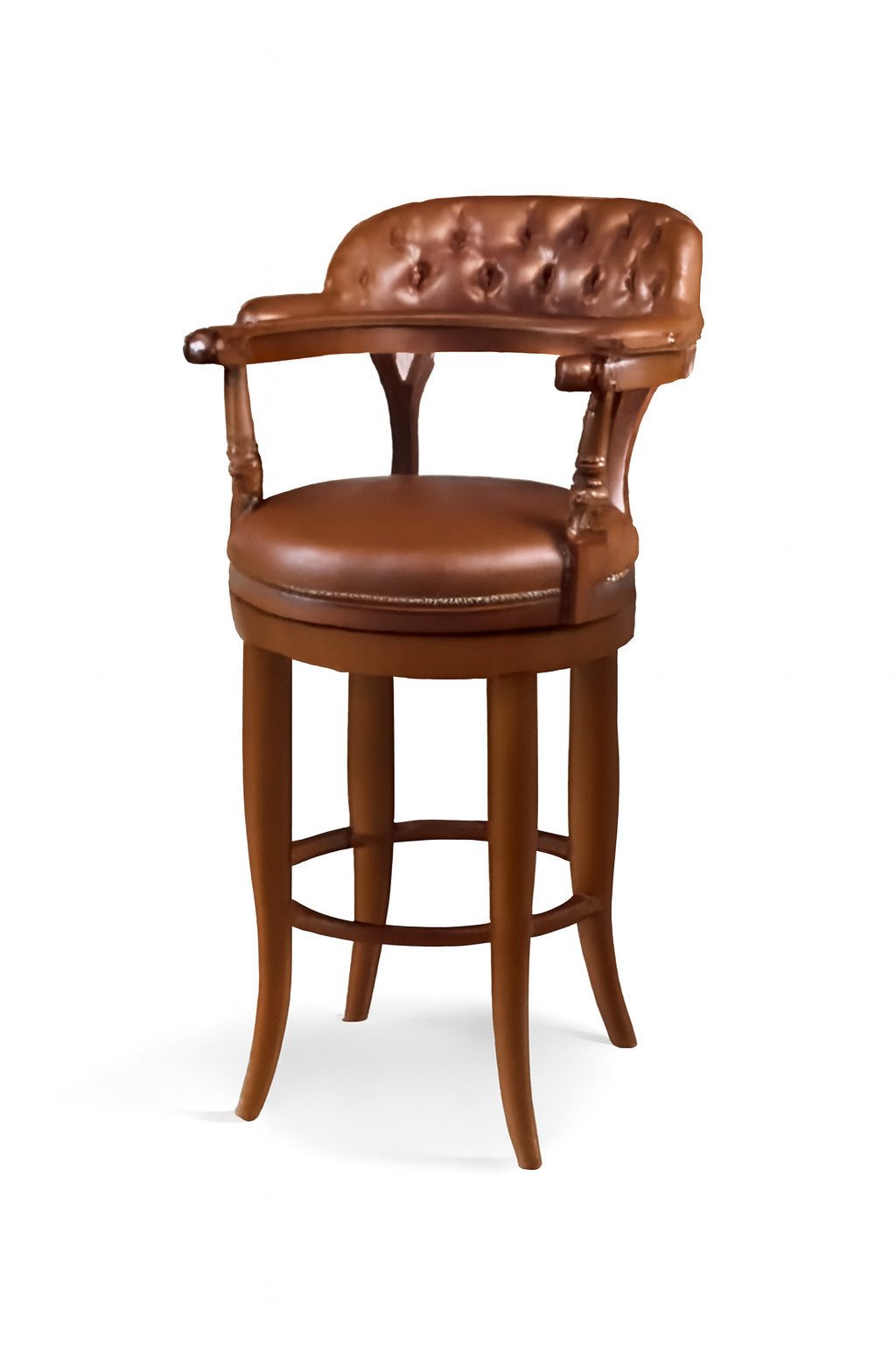 JVmoebel Barhocker Chesterfield Barhocker mit gepolstertem Kunstleder-Sitz in Braun (1 St., Barhocker), Made in Europa