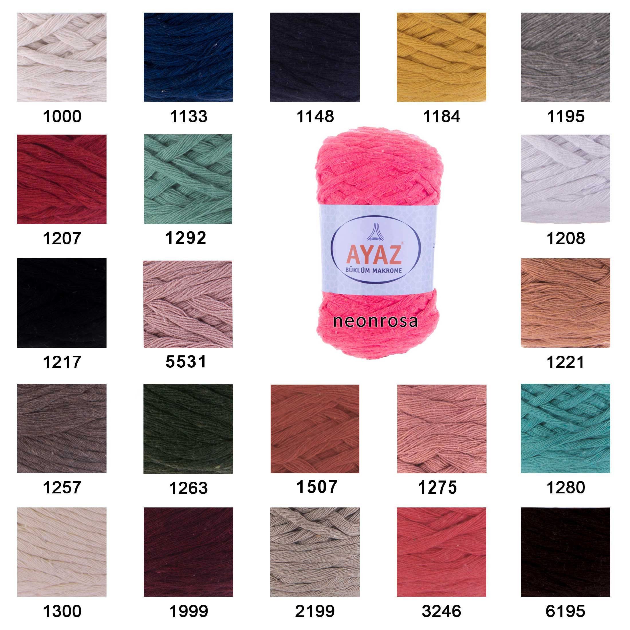 AYAZ 4 x 250g Strickgarn Büklüm Makrome Häkelwolle, 1221 beigerot