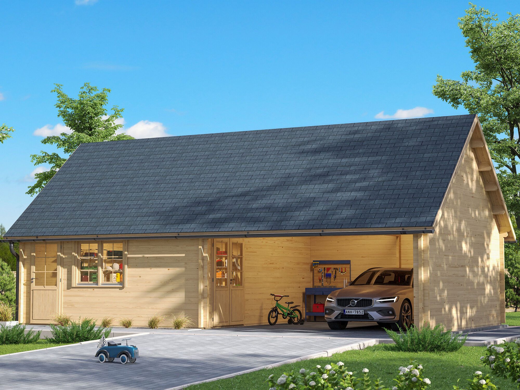 Fjordholz Carport-Geräteraum Claus 70