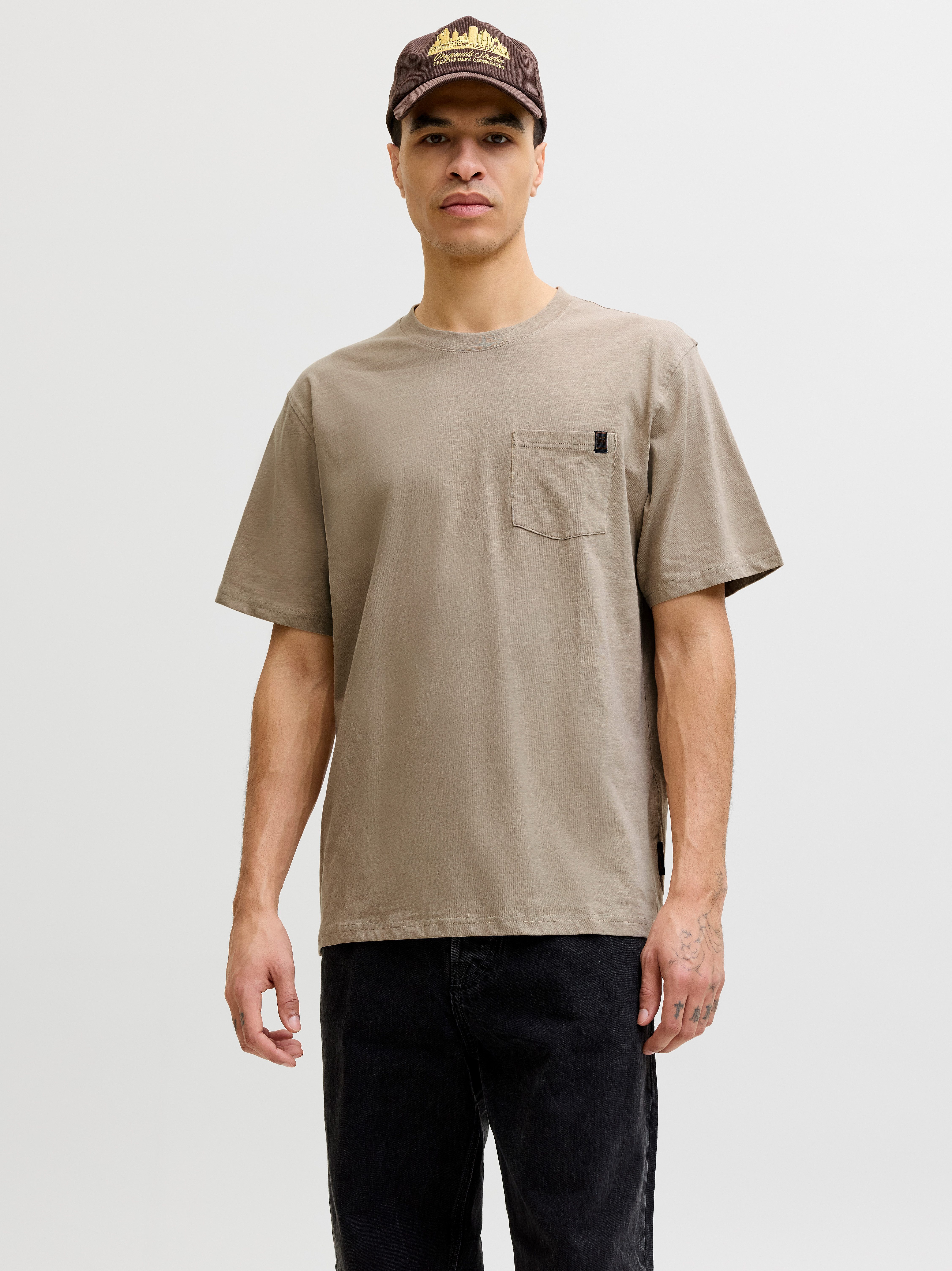 Jack & Jones Kurzarmshirt JJEDOVER SLUB TEE SS NOOS Baumwollmischung, relaxed fit