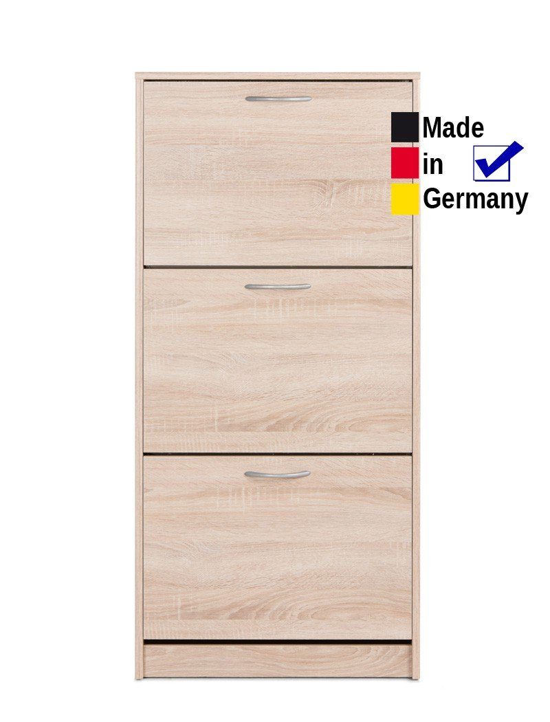 expendio Schuhschrank 58x124x25 Maik Eiche Doppelwalzen mit cm Sonoma