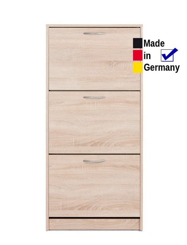 expendio Schuhschrank Maik Eiche Sonoma 58x124x25 cm mit Doppelwalzen