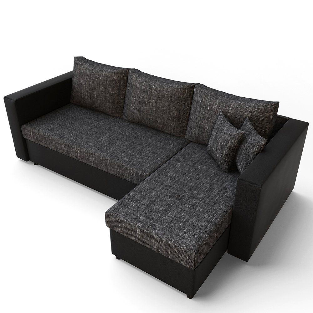 VitaliSpa® Ecksofa, Schwarz/Anthrazit, 224 x 144 günstig online kaufen