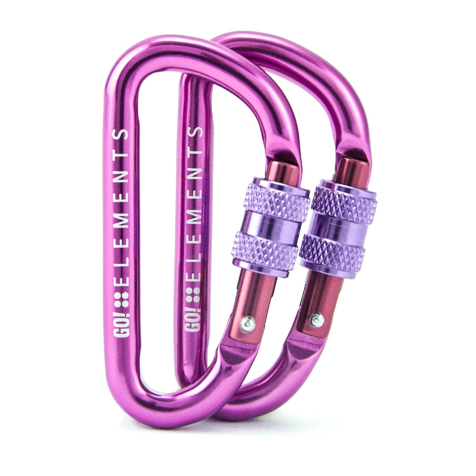 GO!elements Karabiner Micro 6, (2Stück), Schlüsselanhänger Mini Karabinerhaken klein mit Schraubverschluss