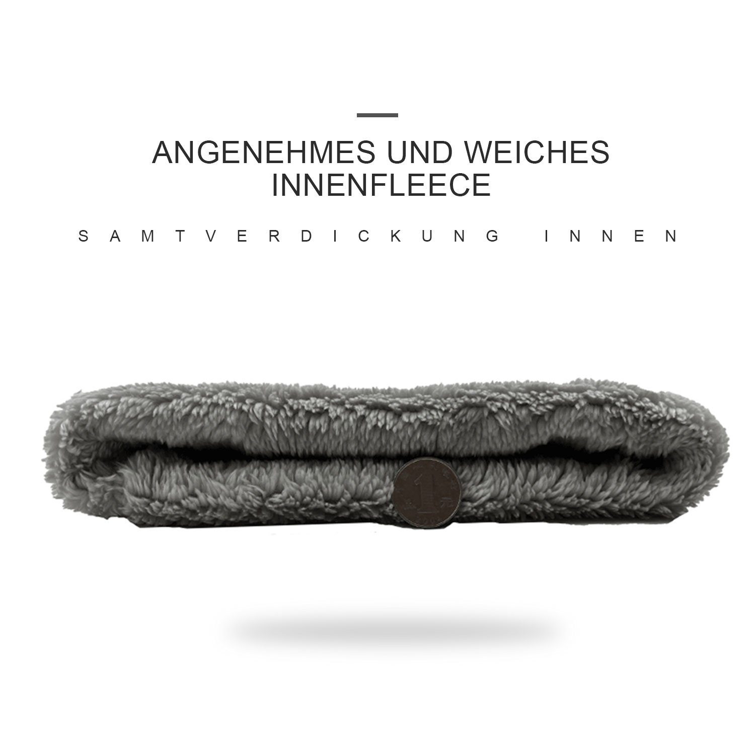 Strickschal Röhrchenschal, Fleece Winter Halswärmer gefüttertes Dunkelgrau (1-St) MAGICSHE