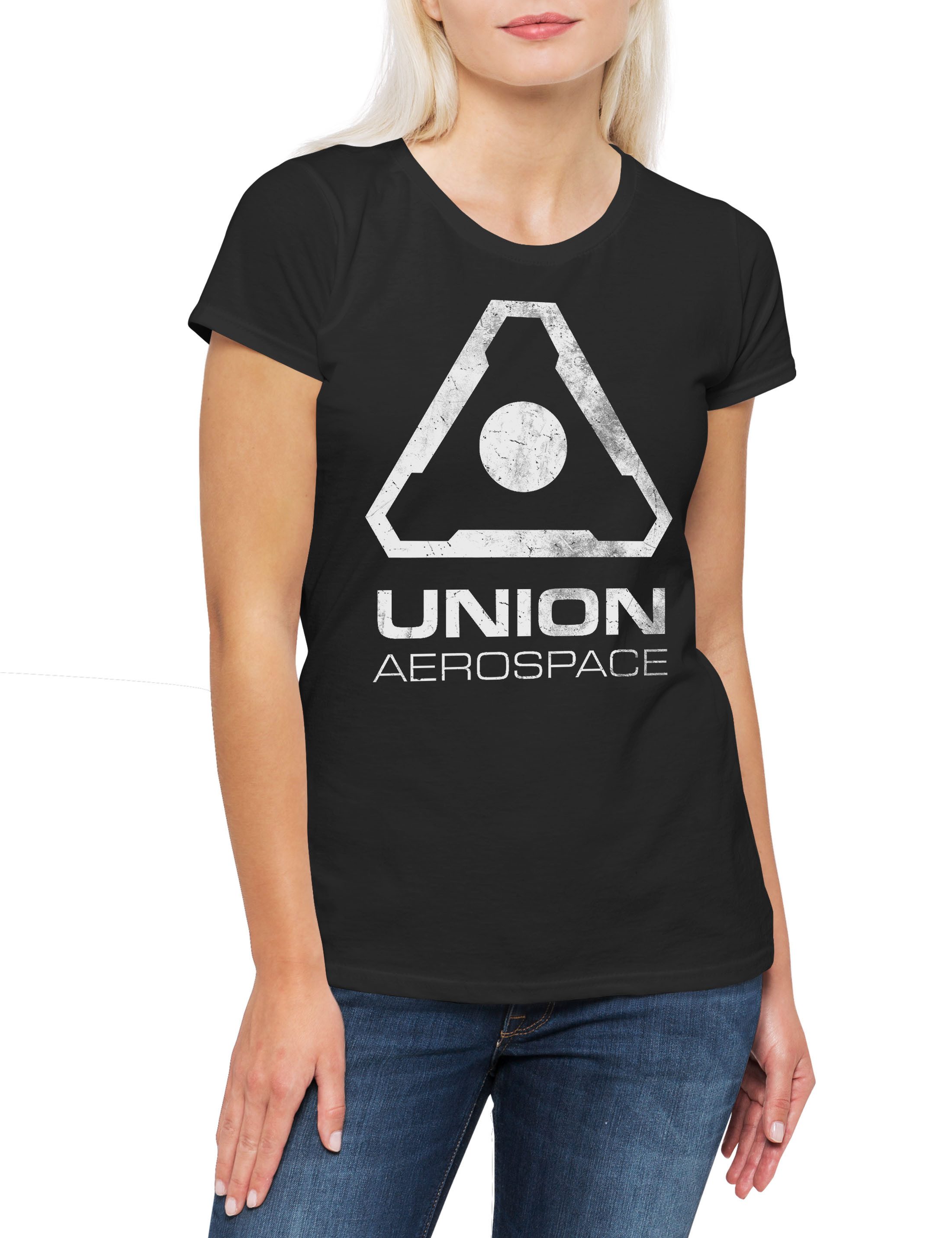 Print-Shirt Union Aerospace Corporation II Damen T-Shirt Symbol Doom Gaming