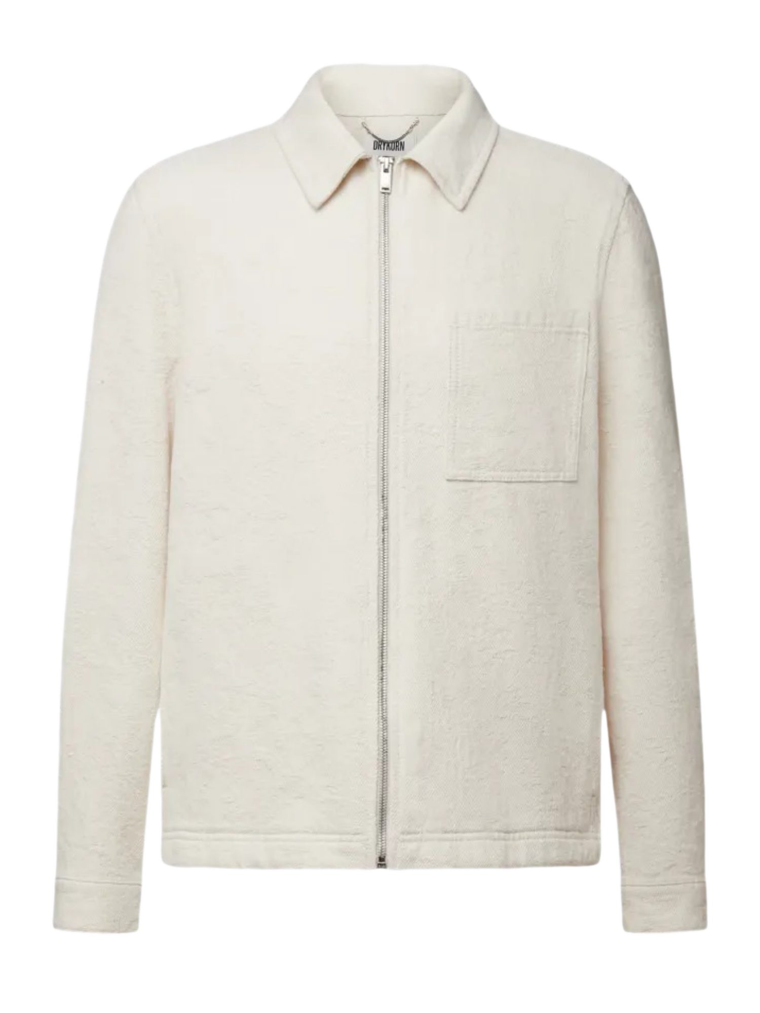 Drykorn Blusenshirt weiß,Casual,Baumwolle,Unifarben,Umlegekragen,Lang,Regular Fit