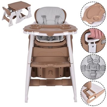 COSTWAY Hochstuhl Babystuhl, verstellbare Rückenlehne&Sicherheitsgurt