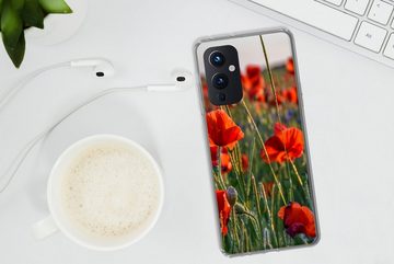 MuchoWow Handyhülle Blumen - Mohnblumen - Natur - Rot, Phone Case, Handyhülle OnePlus 9, Silikon, Schutzhülle