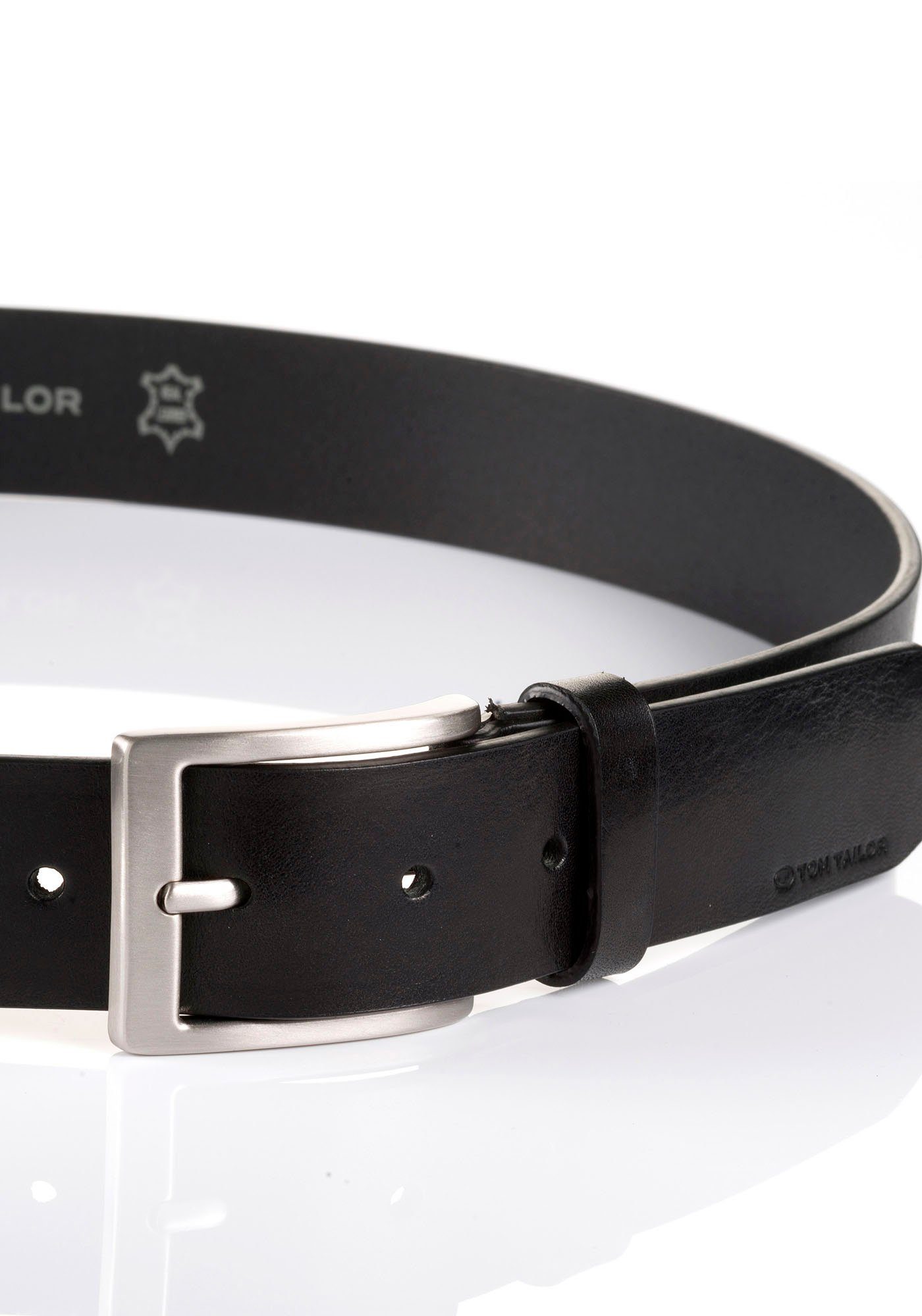 TOM TAILOR Ledergürtel TTJADEN 3,5 cm breiter Herrengürtel, ideal zu Jeans günstig online kaufen