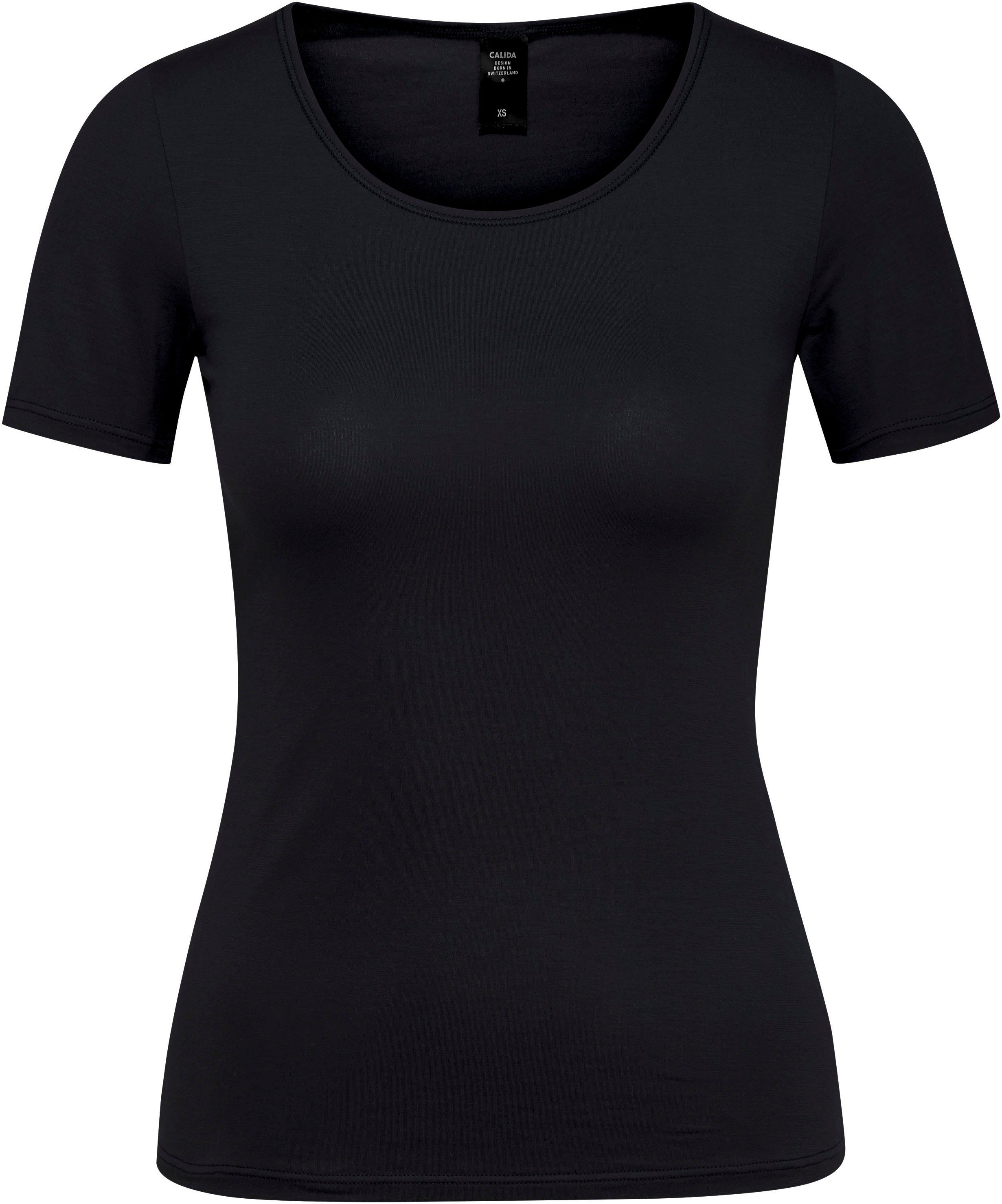 CALIDA Unterziehshirt Natural Comfort mit Rundhals und reduzierter Pillingbildung