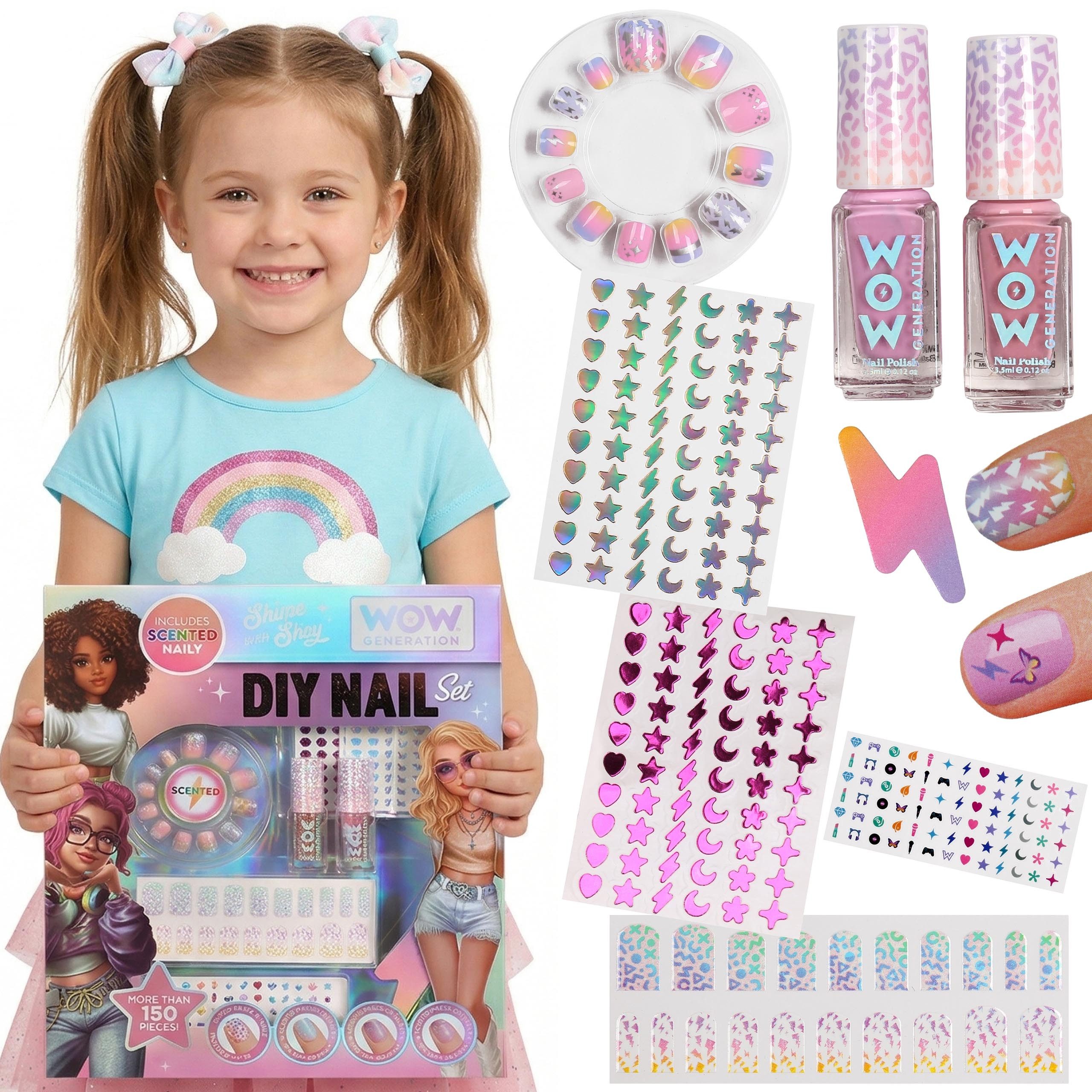 WOW GENERATION Nagellack WOW Generation Nagelset für Kinder mit duftenden Stickern