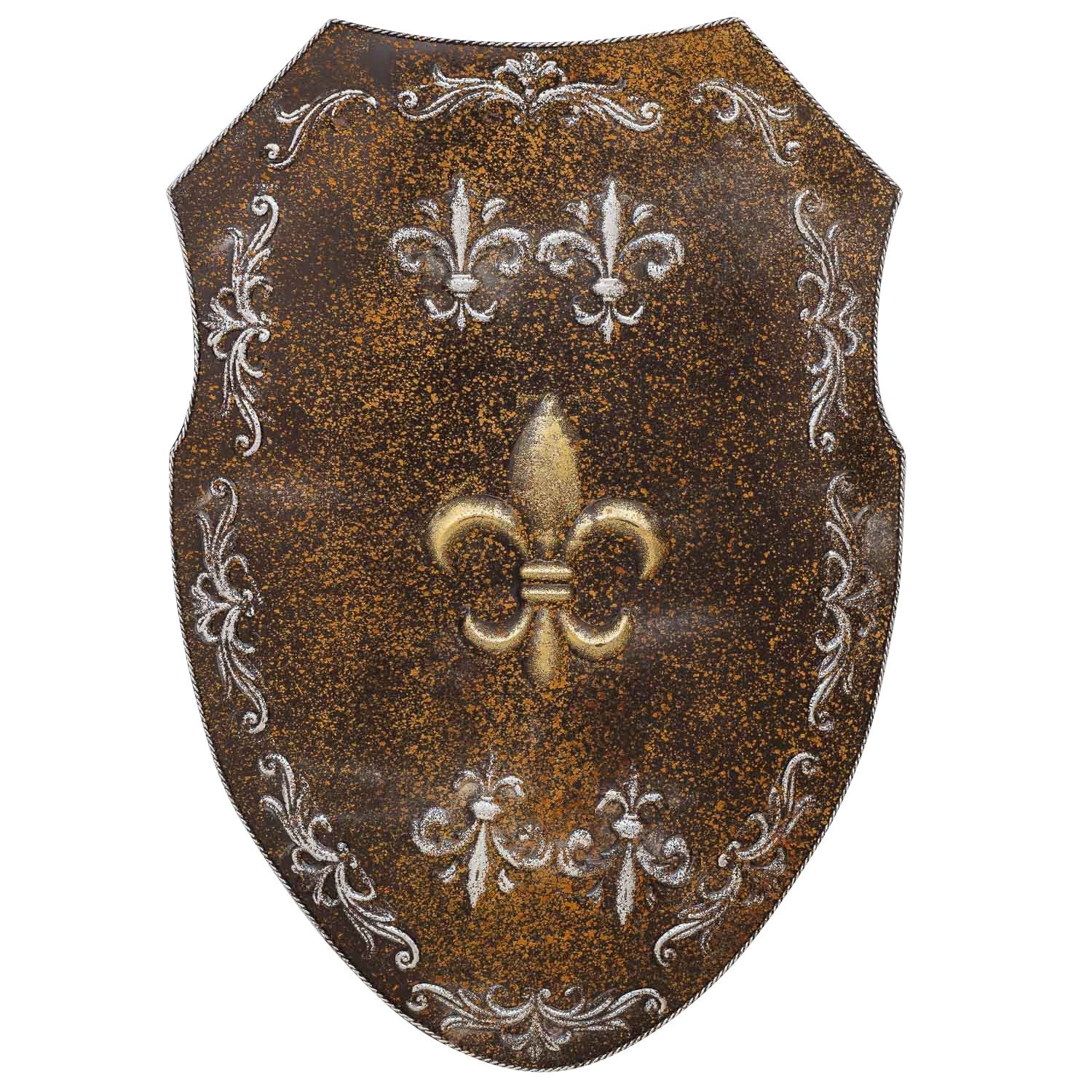 Aubaho Dekoobjekt Eisenschild Ritterschild Ritter Wandschild Schild Wappen Rost Antik-St