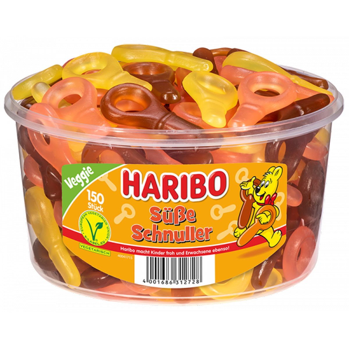 HARIBO Süßigkeit, Haribo Süße Schnuller Fruchtgummi mit Cola Geschmack veggie 1350g