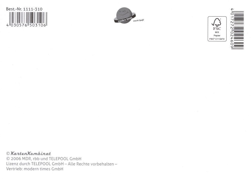 "Unser Sandmännchen: Koffer" Sandmännchen fliegenden im Postkarte