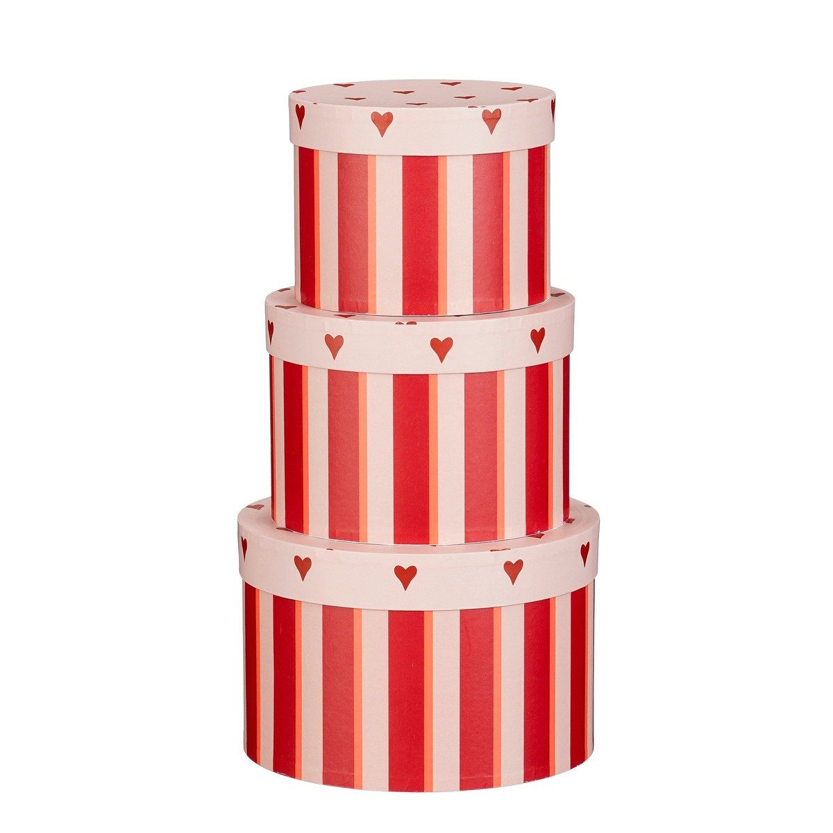 Mica Decorations Aufbewahrungskorb Mica Decorations Ablegeschachtel rot Satz von 3 FSC Mix - h14xd21cm