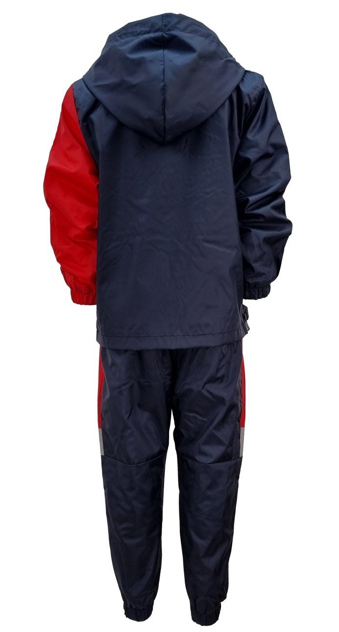 Boy Fashion Regenanzug Regenkombination JF669 Kinder Blau/Rot Windjacke Matschanzug Regenanzug