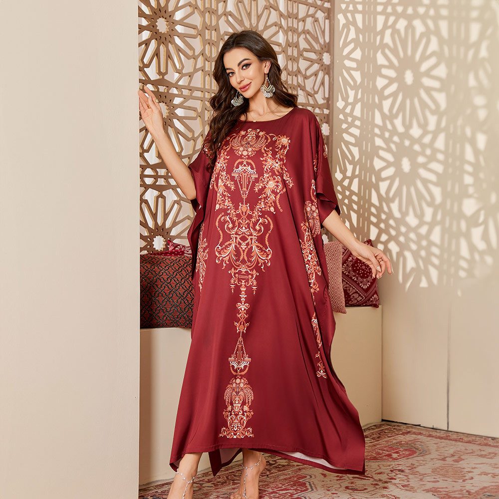 Vivi Idee Morgenmantel Kaftan Kimono Bademantel, Schlafmantel satin Sauna Einheitsgröße, Rund-Kragen/V-Kragen, Bindegürtel, Einheitsgröße, seidig