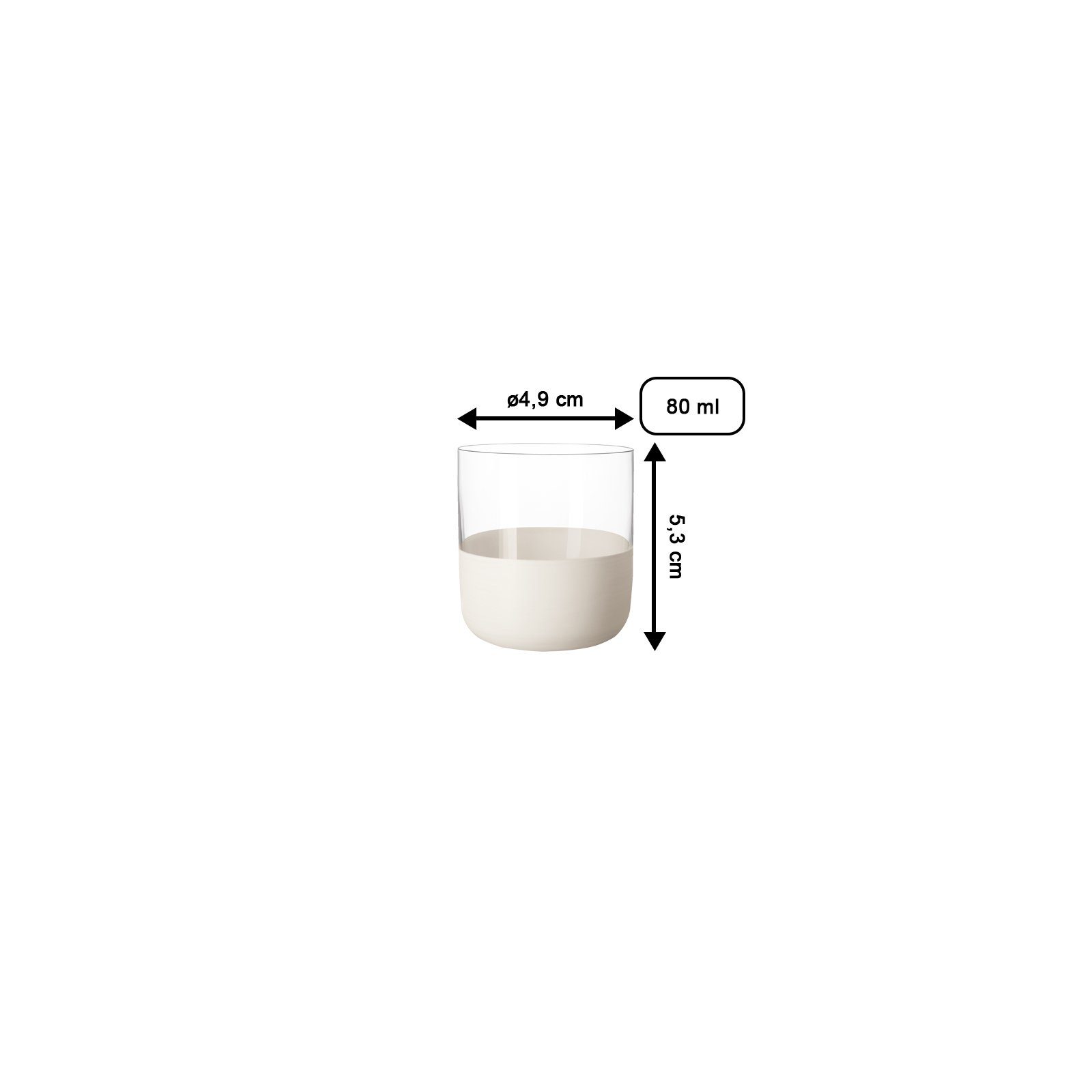 Villeroy & Boch Schnapsglas Manufacture Rock Shotgläser 80 ml 4er Set, 4-tlg., Glas