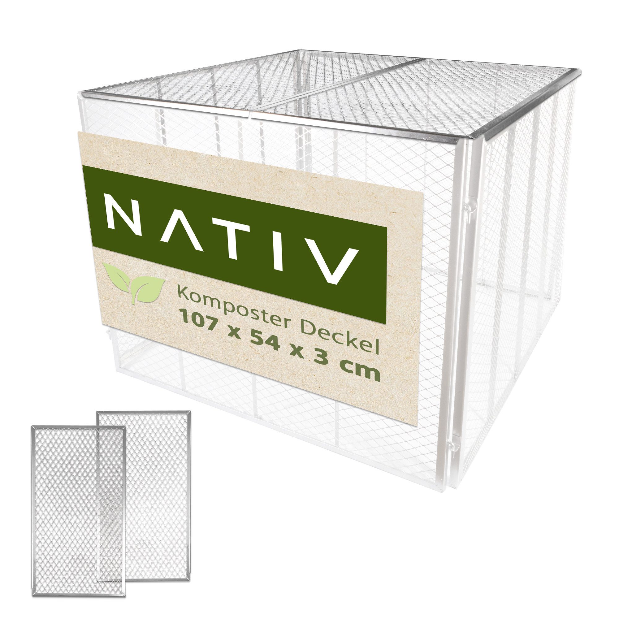 NATIV Komposter Deckel für Metallkomposter 80x80cm 2erSet, Abdeckung für Komposter, Stecksystem, In zwei verschiedenen Größen erhältlich