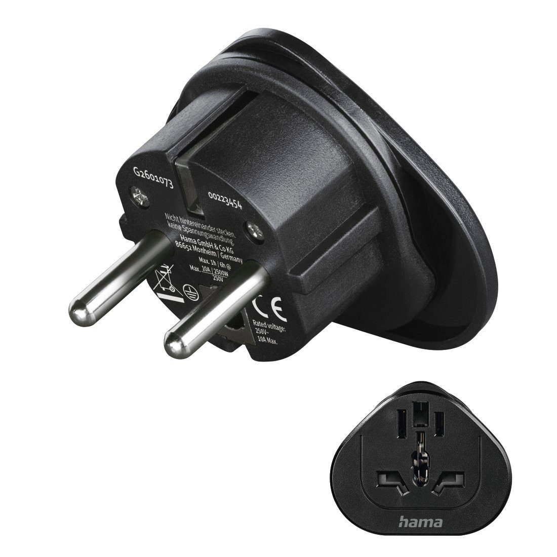 Reiseadapter Typ E und F, 3-polig, universal, für Reisen in Europa Reiseadapter