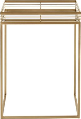 Leonique Beistelltisch »Yanis« (2-St), mit Ablageflächen aus Spiegelglas und goldfarbenem Metallgestell
