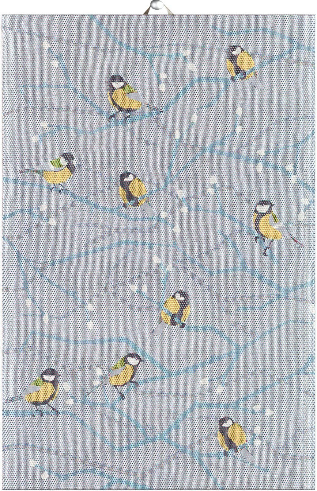 Ekelund Geschirrtuch Geschirrtuch Vinterfåglar 40x60 cm, (1-tlg., 1 x Geschirrtuch), Pixel gewebt (6-farbig)