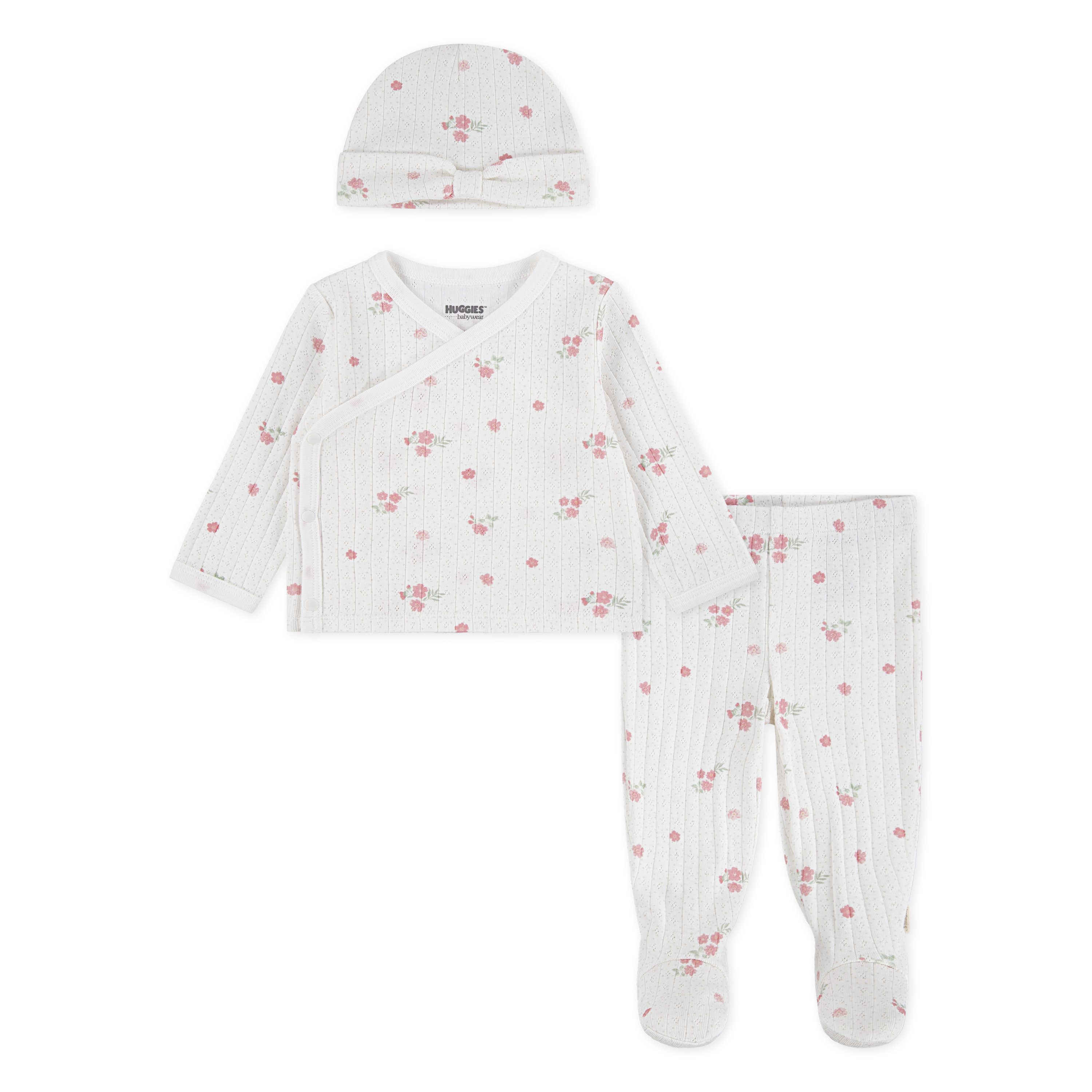 HUGGIES babywear Langarmshirt & Hose HUGG FOOTED PANT SET+ATTACHMEN (Set) mit All-Over Print