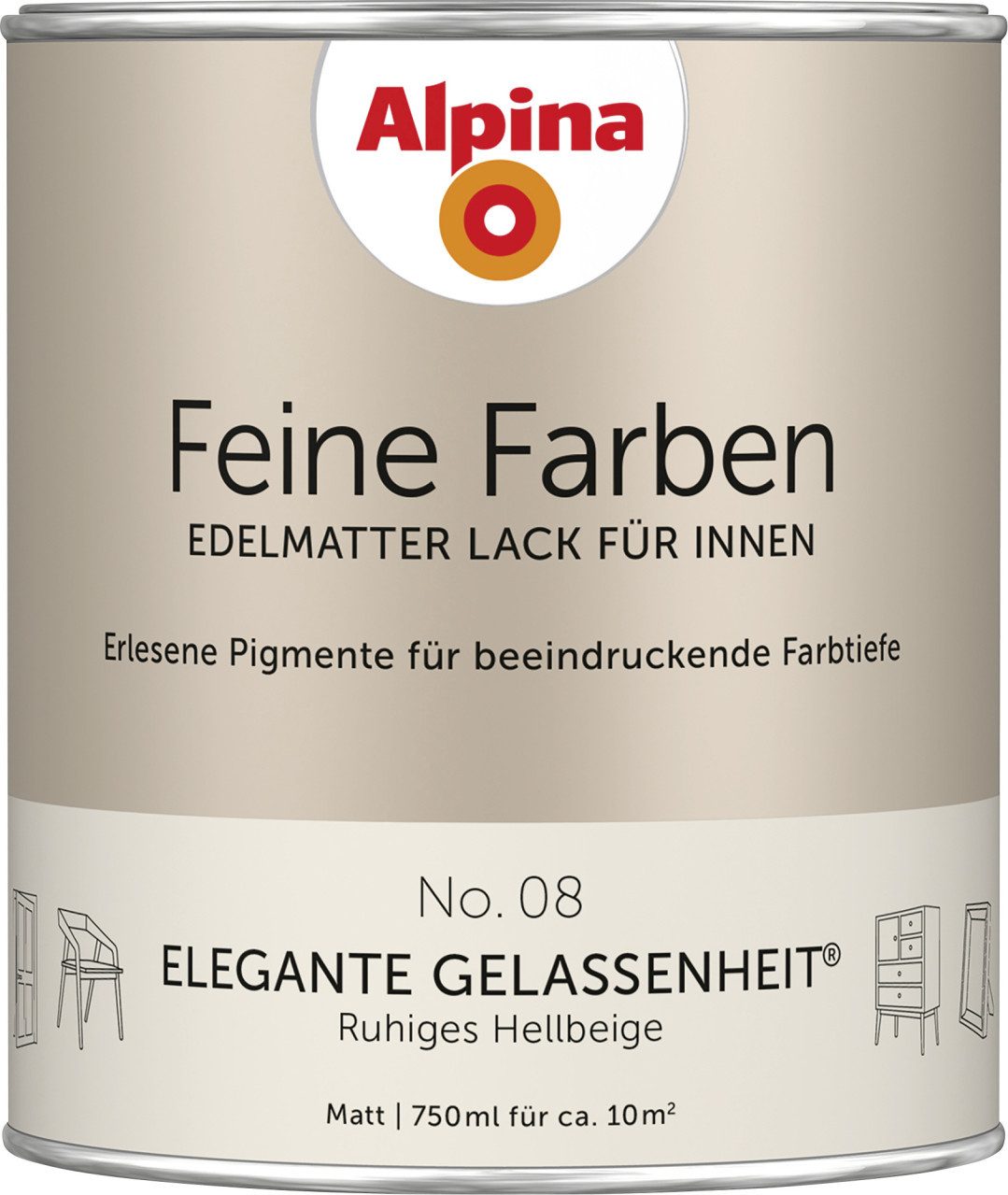 Alpina Wandfarbe Alpina Feine Farben Lack No. 08 Elegante. € 25,19, (€ 33,59 pro 1 l).