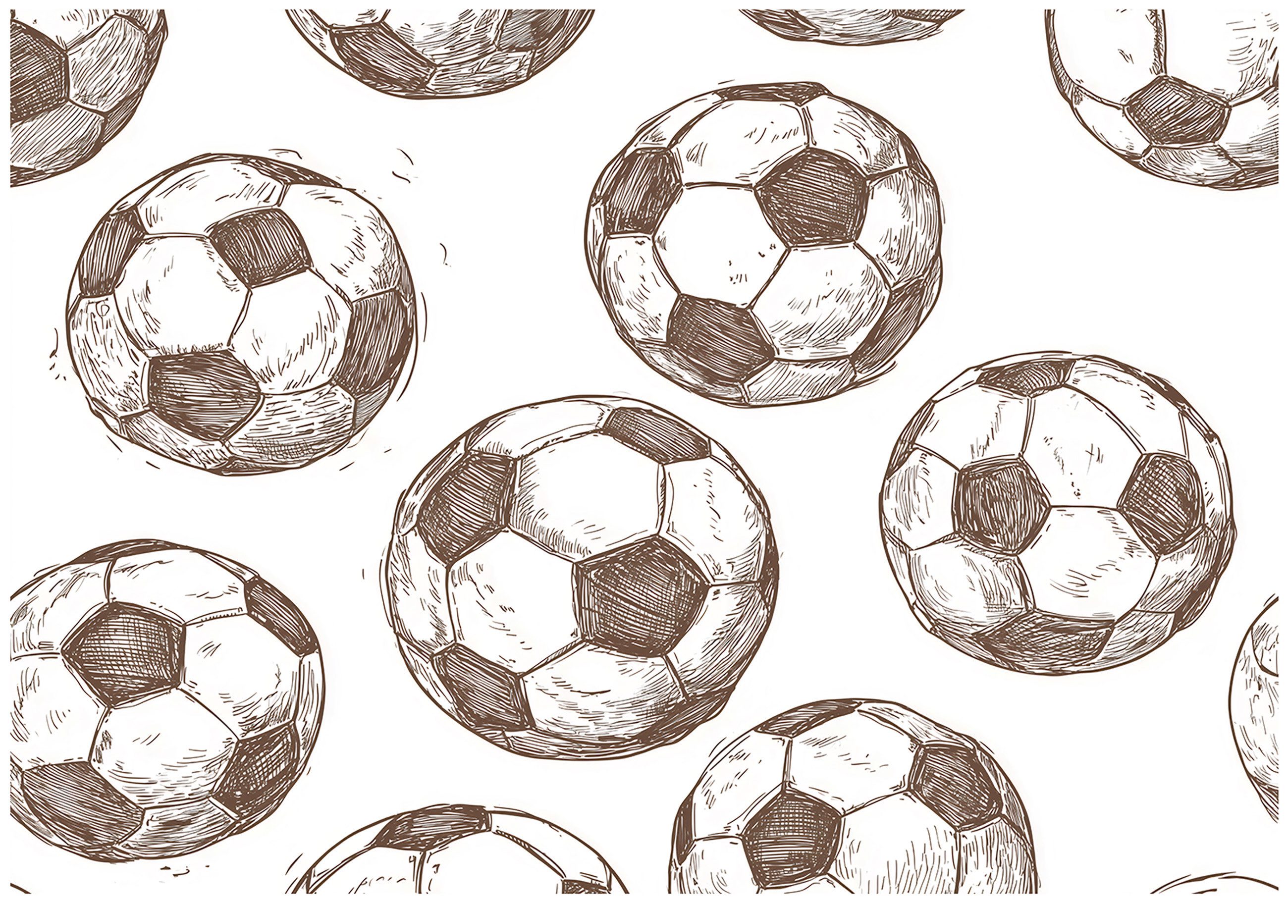 Wallarena Fototapete Junge Fußball - Beige - Kinder - Vlies - Kinderzimmer, glatt, (2 St), 100x70cm